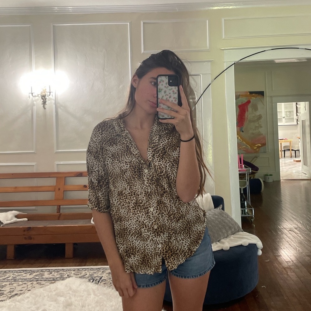 Amuse society cheetah print top